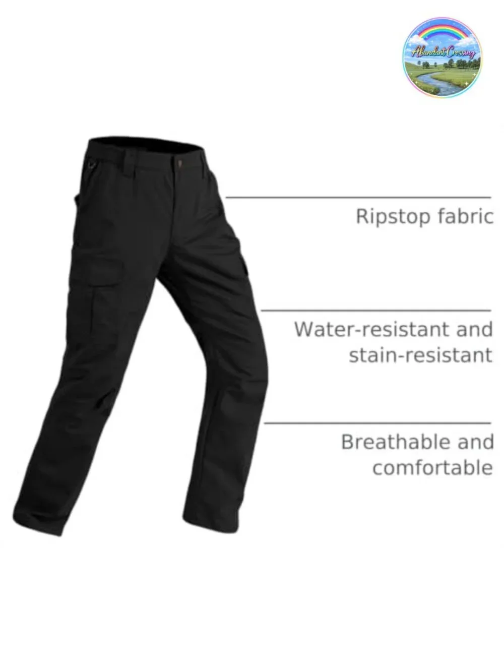 Men's Ripstop Waterproof Cargo Pants with 7 Pockets Tactical Hiking Work